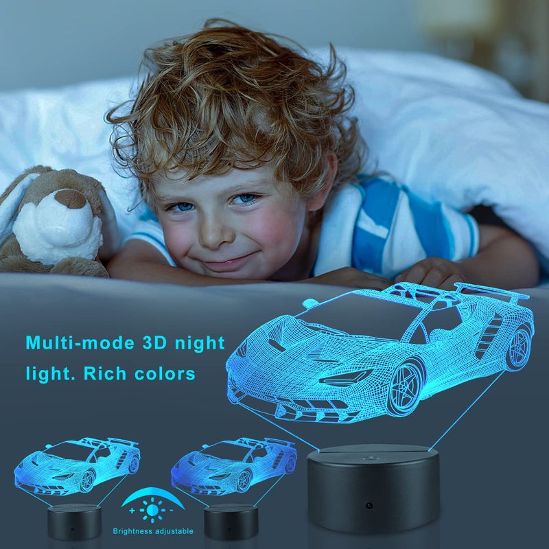 FlyonSea Race Car Gifts,Car Lamp Party Supplies 7 Color Changing Nightlight with Touch and Remote Controlï¼ˆTimer,Cars Light Birthday Christmas Gift - Image 2